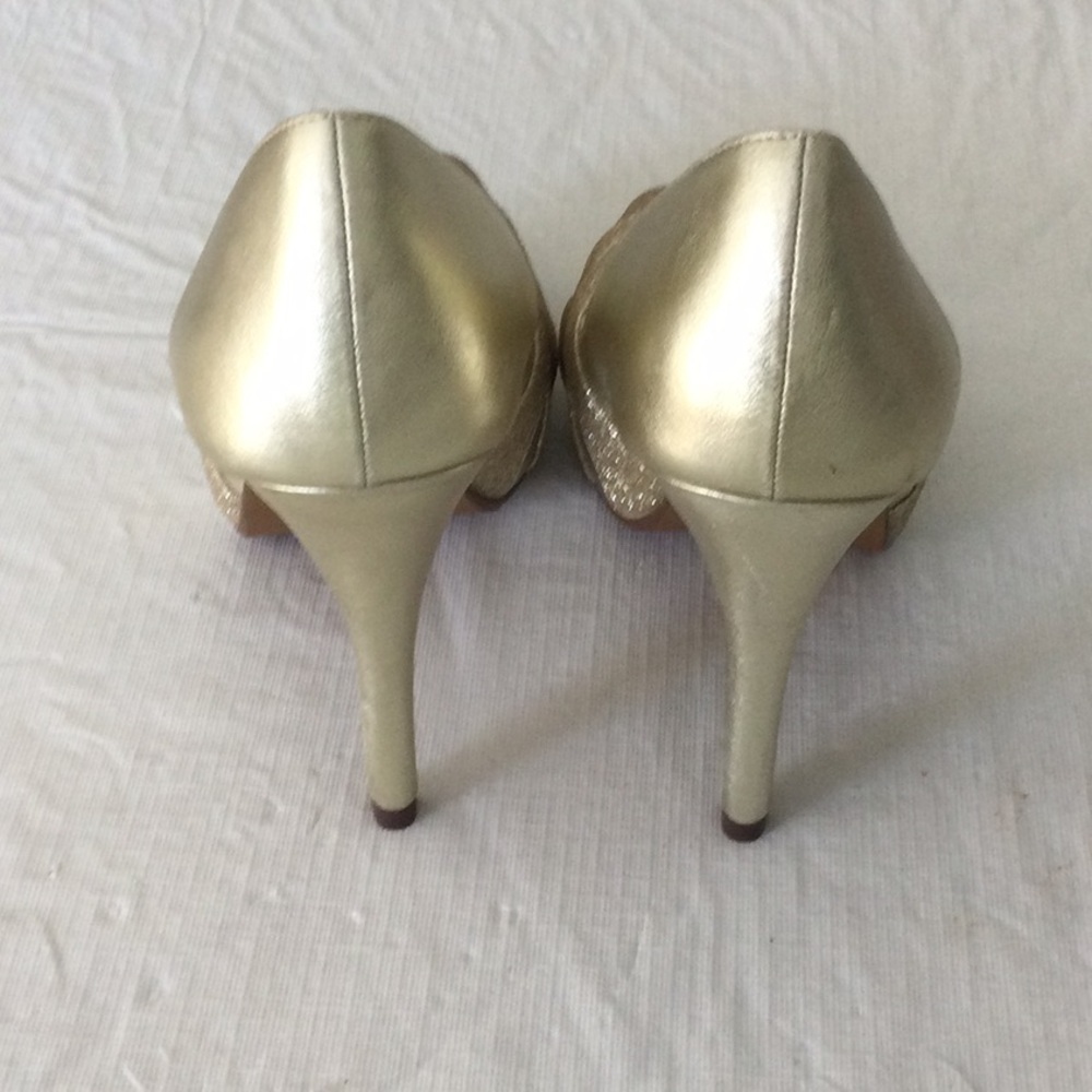 Lulu Townsend Shimmering Gold Heels - Picture 4 of 7
